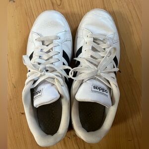 Adidas white and black sneakers. Size 9 women’s